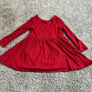Play Little Sleepies Red Ribbed Twirl Dress with Bodysuit